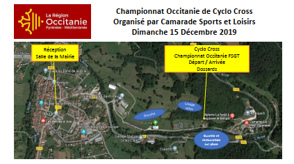 plan pour le championnat FSGT de cyclo-cross Occitanie 2019